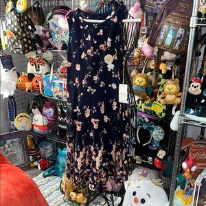 NWT HAANI Petite M Women’s Sleevless Flower Blue and Peach Dress